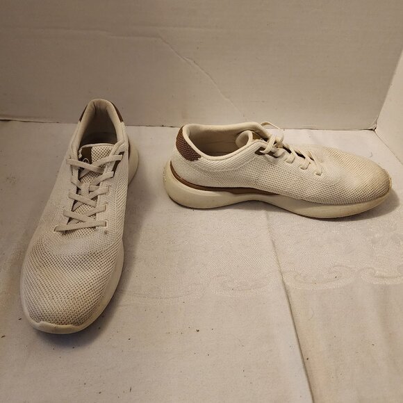 Size 9 Peter Millar Luxury Ivory Knit Upper Athletic Shoes VG Condition! No Box - Picture 1 of 11